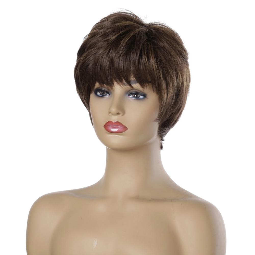 European and American Fashion Black Women's Short Curly Hair Chemical Fiber Headgear