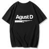 New Korean Version of KPOP Agust D Printed Tshirt D2 Album Women Tshirt Yoongi Shirt Teen Clothes Streetwear Crew Neck Tees