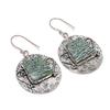 Natural Banded Green Opal 925 Sterling Silver Jewelry Earring 2.17" ZS-1407