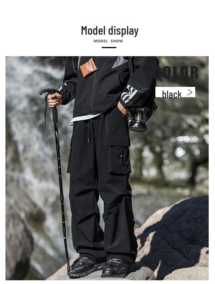Men's High Street Tactical Cargo Pants - Autumn/Winter Pleated Outdoor Style