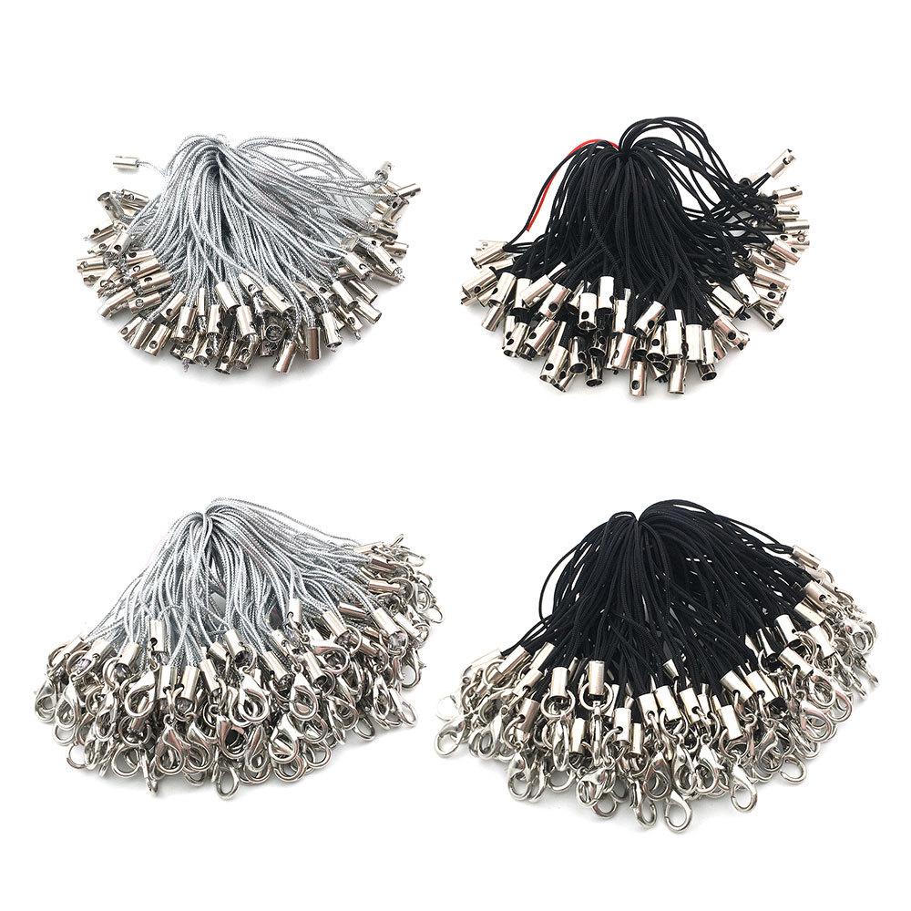 100-Piece Lobster Clasp Phone Lanyard for DIY Jewelry, Hanging Rope with Metal Buckle