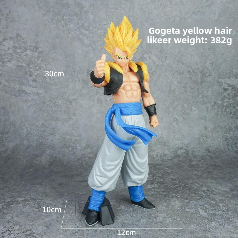 Gogeta Ball Dragon Yellow And Blue Hair Raise Hand Thumbs Up Model Posture