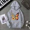 2025 autumn and winter fleece women's sweater threaded cuffs hem loose thermal hooded