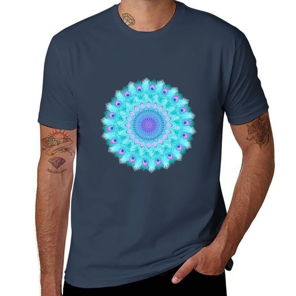 Peacock feathers Unisexdala TShirt Casual Streetwear Short Sleeve Tee
