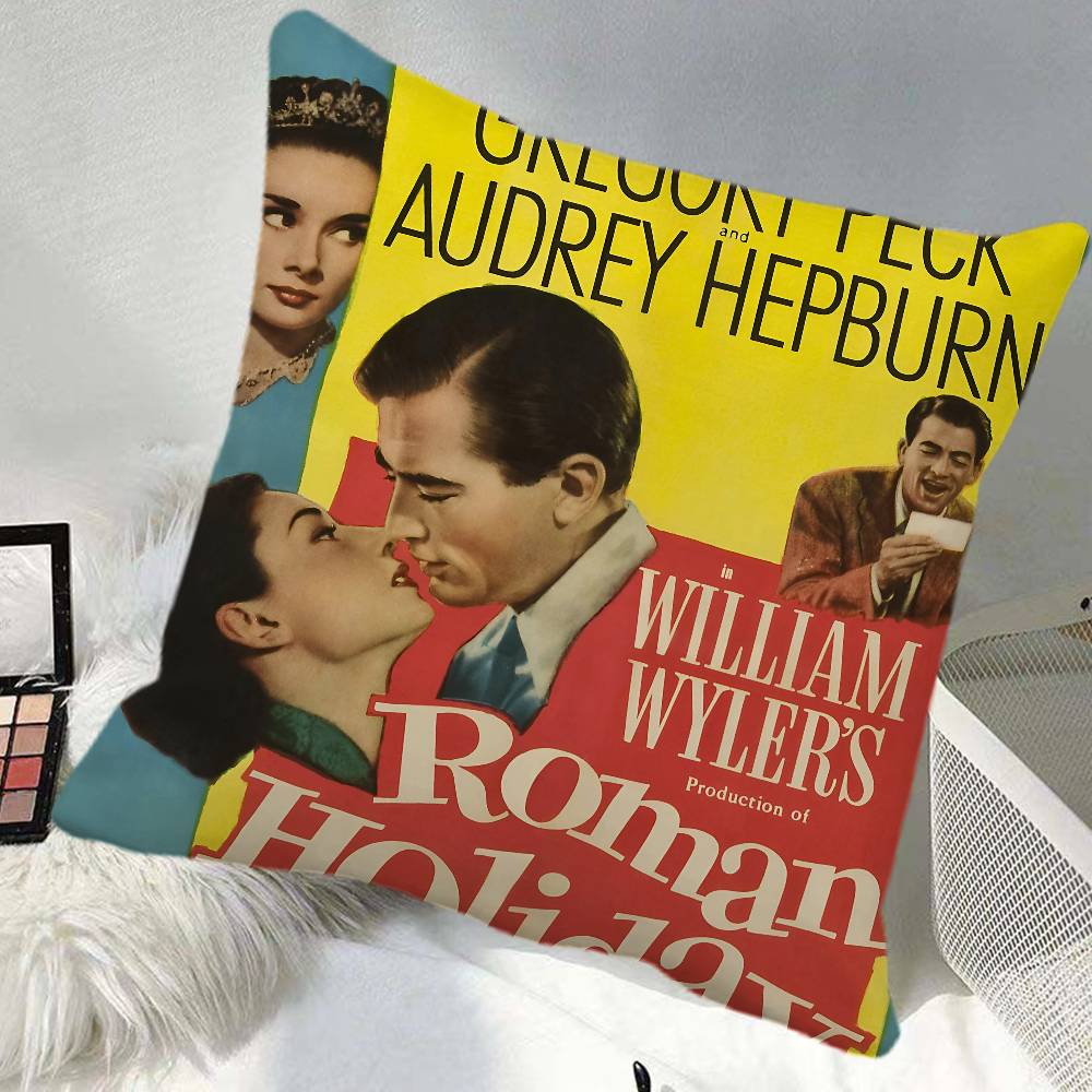 Movie RRoman Holiday Pillow Case Square Pillow Bedroom Sofa Leisure Comfort Cushion Car Home Decoration
