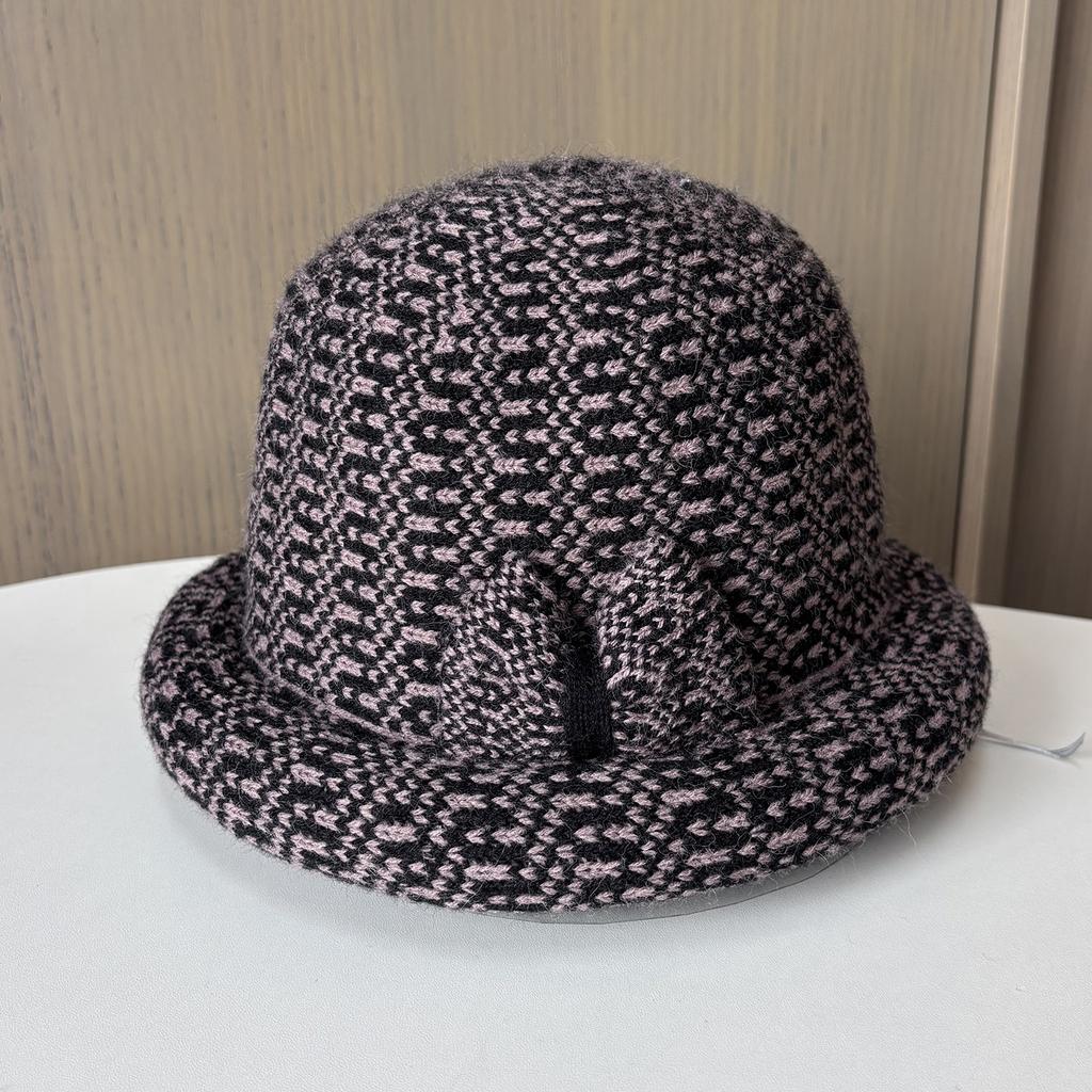 Hat Lady Winter Middle-Aged And Elderly Basin Hat Thickened Woolen Curling Bucket Hat Travel Leisure Warm Basin Hat