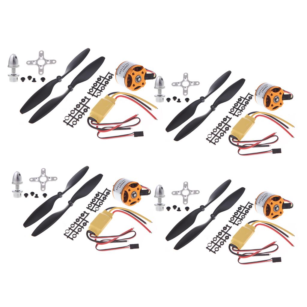 4pcs A2212 1000KV Brushless Motor + 4pcs HP 30A ESC + 4pairs 1045 Prop (B)  for RC Racing Drone Quadcopter