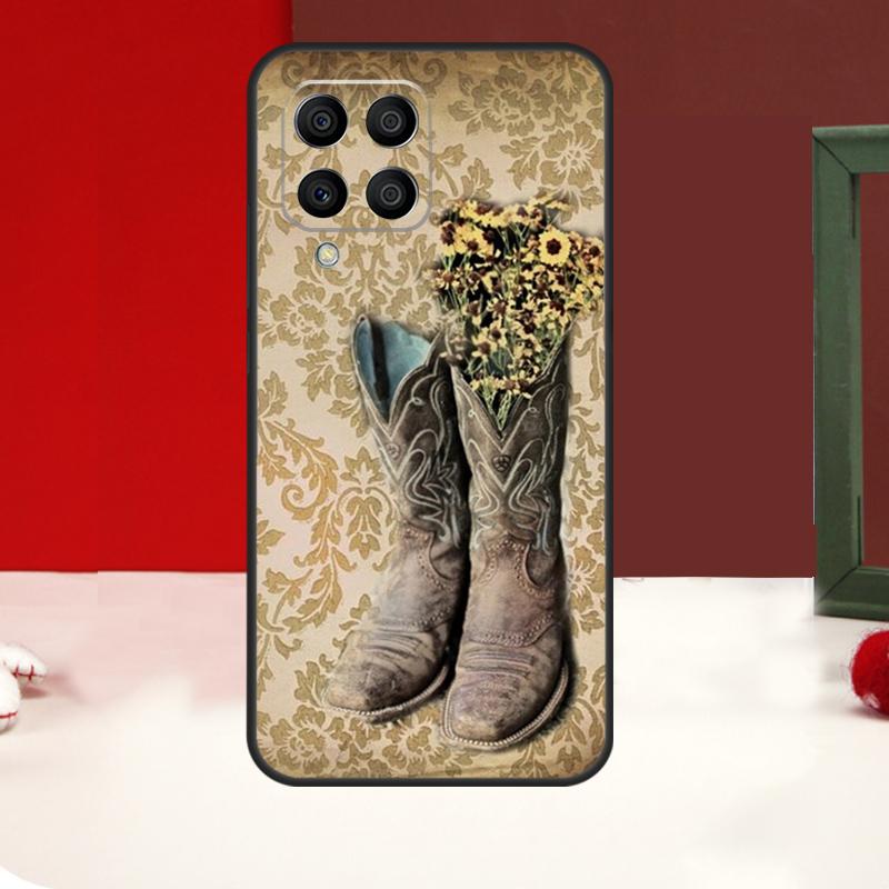 

Western Cowgirl Cowboy Boots Cowhide Case For Samsung Galaxy M14 M34 M54 M13 M53 M56 M52 M32 M16 M11 M21 M31 M35 M12 M15 M36 M55 Samsung M16