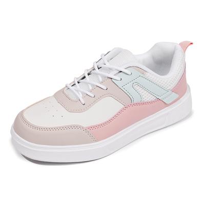 Woman's Casual Shoes Lace Up Leather Skateboard Shoes Female Non-slip Platform Sneakers