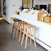 Nordic Swivel Bar Chair - Solid Wood, Simple Design, High-Leg Stool for Home