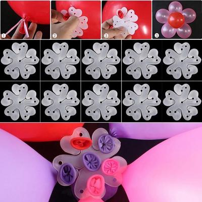 10Pcs Flower Shape Balloon Clip Tie Holder Birthday Wedding Party Decoration ARI