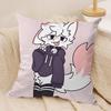 Anime Boykisser Silly Cat Cushion Cover Silky Short Plush DoubleSided Printed Pillow Case for Sofa All Seasons Home Decor Gift