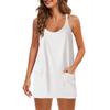2023 Summer Solid Color Sleeveless Tank Dress with Thin Straps and Pocket