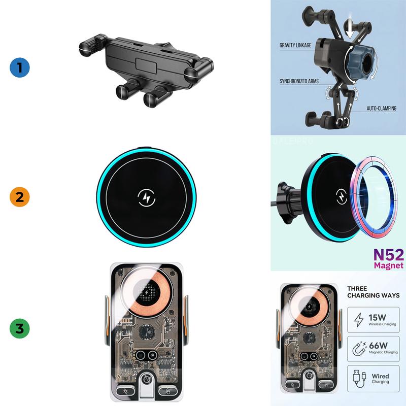Car Phone Holder For BYD Leopard 8 2025 2026 Car Screen Fixed Clip Wireless Charger Phone Mount Car Phone Charger for Denza B8