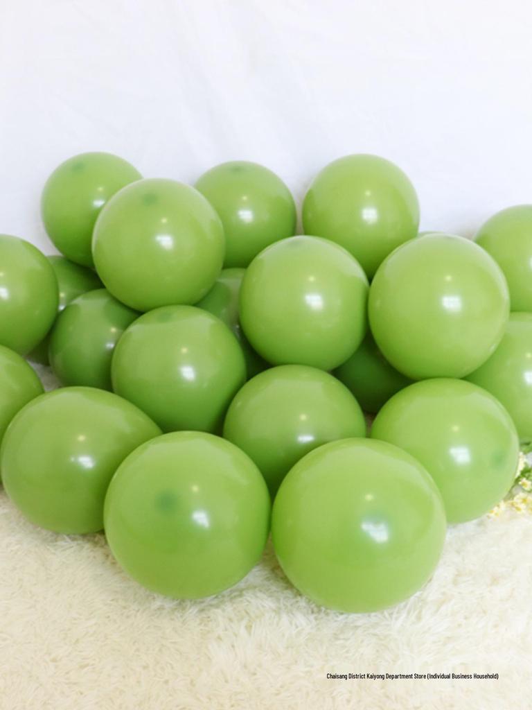 10-inch Thickened Avocado Green Forest Matte Round Latex Balloons - Retro Opening Décor