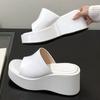 Fashion Round Toe Ultra High Slide Women Sandals Summer Fashion Open Toe Wedges Platform Sandals Simple Comfortable Non-slip Ladies Shoe