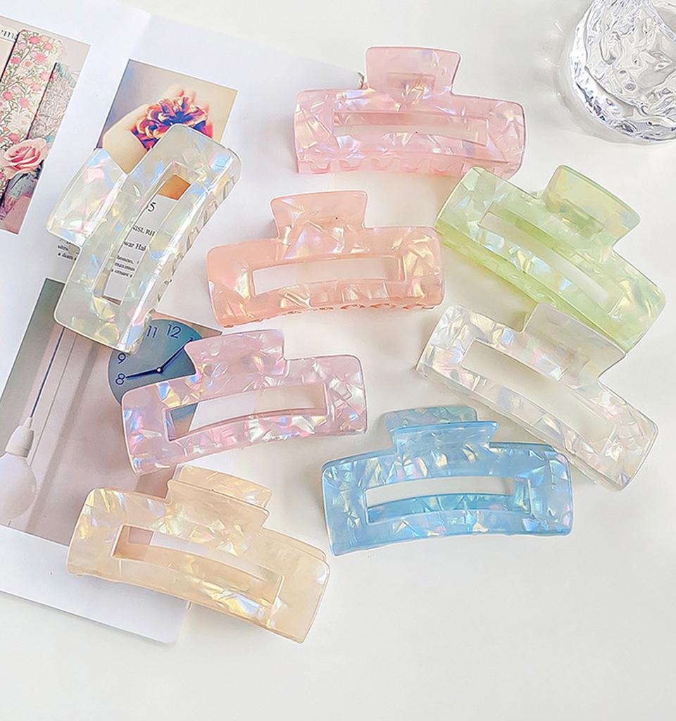 1 szt. Kolorowy chwytak Wersja koreańska Duży Imitacja kwasu octowego Klips do włosów Damski Minimalistyczny Klips do włosów z tyłu Klips rekinkowy