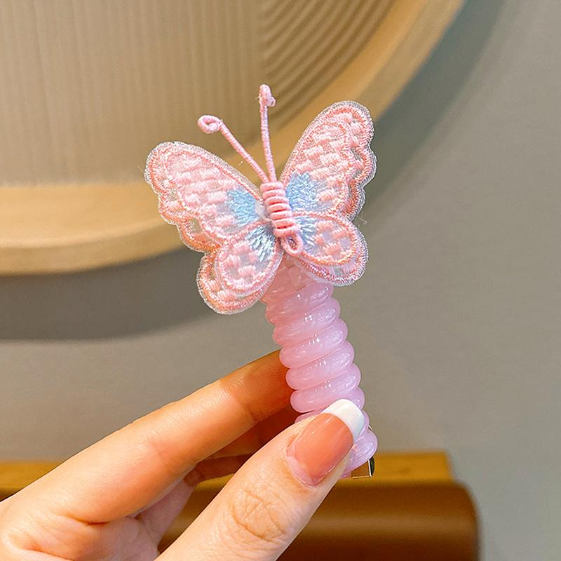 2024 New Summer Sweet Elastic Hair Bands Women Spiral Coil Telephone Wire Scrunchies Hair Ties Rope Ponytail Hair Accessories