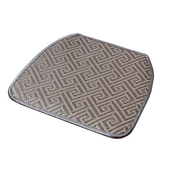 Summer Woven Rattan Seat Cushion, Square Office Dining Chair Mat with Ties, Anti-slip Breathable Handmade Cooling Sitting Pad