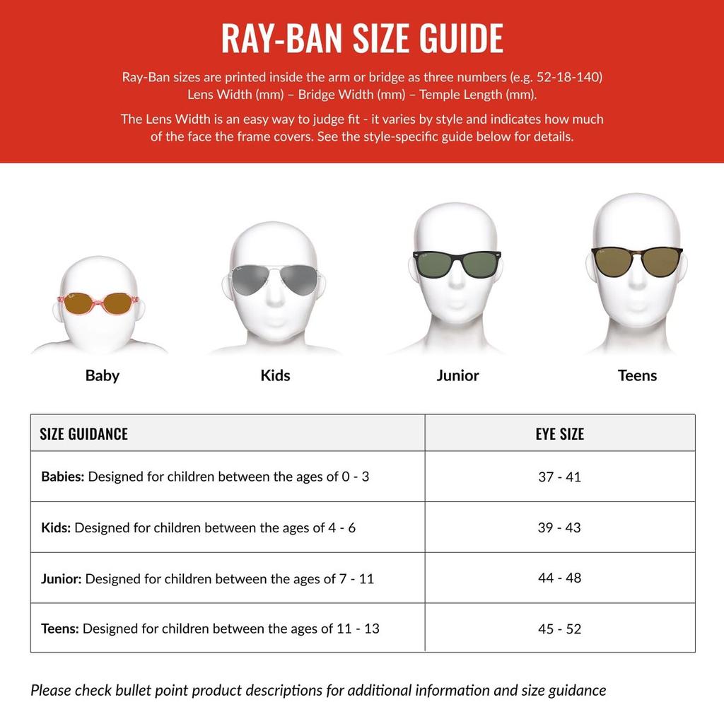 Детские солнцезащитные очки Ray-Ban Junior Justin - Прозрачно-серые/С красным зеркальным стеклом