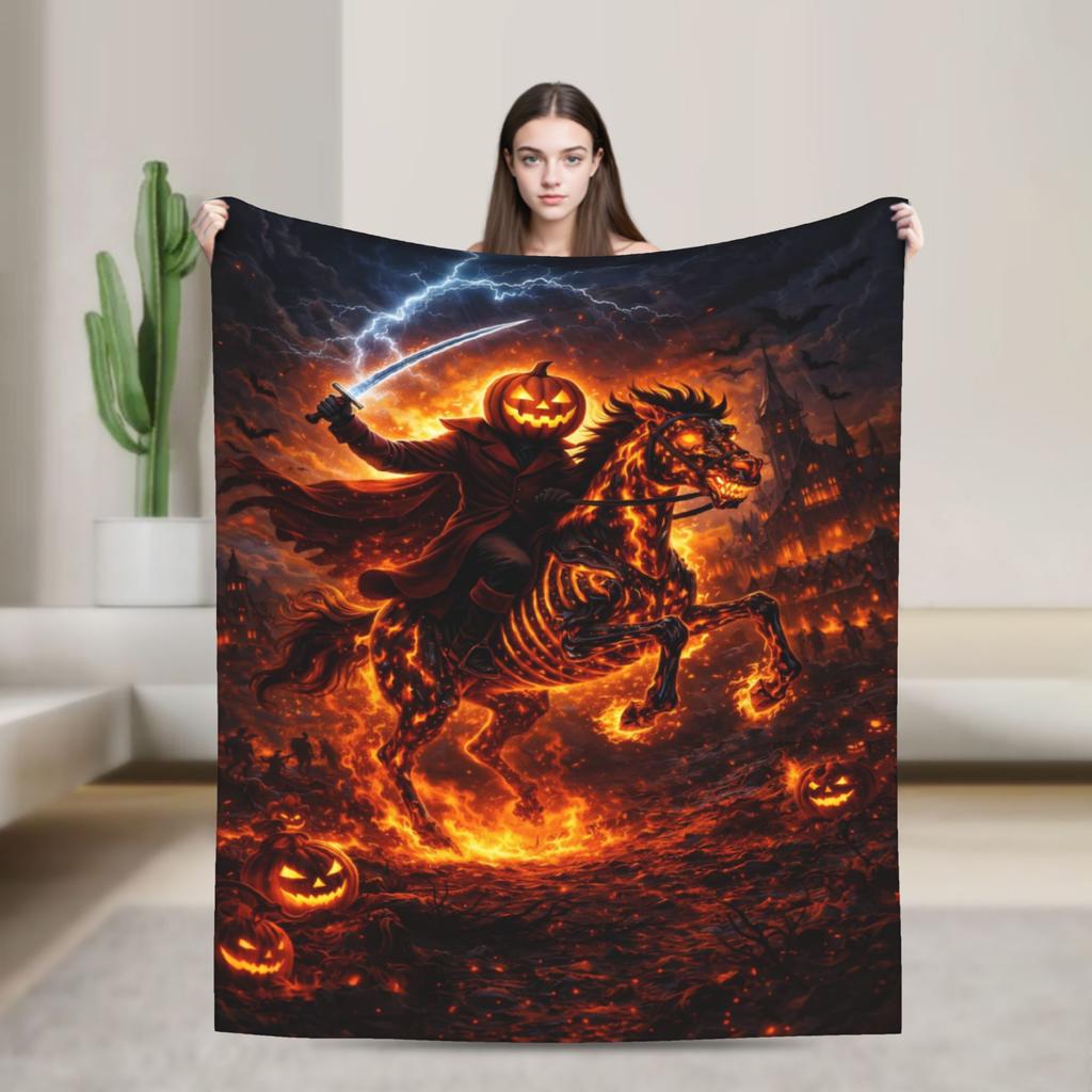 Comfortable Headless Horseman? Blanket Accessories Room Decorative Blanket Throw Super Warm Fleece for Bedroom