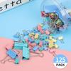 125Pcs Binder Clips Colored Binder Clips Assorted Sizes 6 Sizes Binder Paper Clips For Office Supplieshomeschool (Blue Pink Yellow Green)