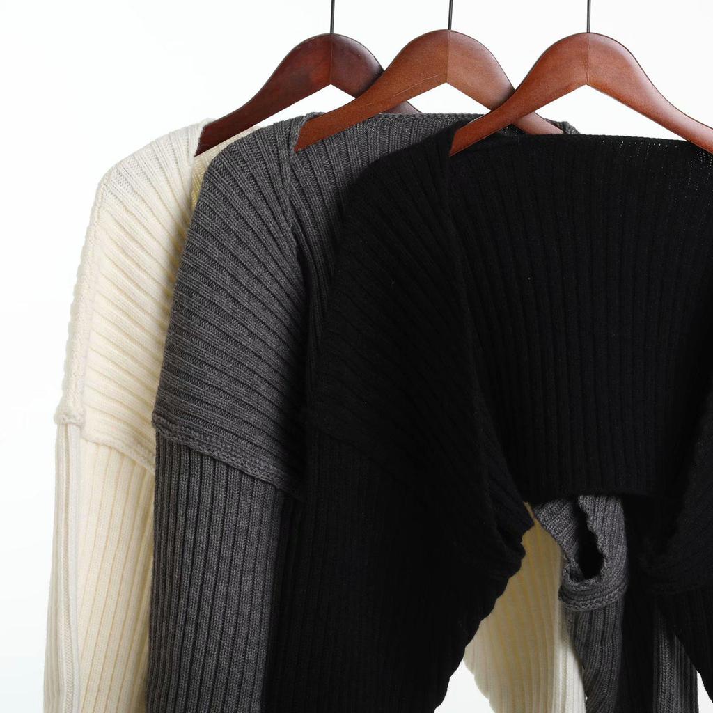 Trendy Autumn/Winter Women's Knit Shawl: Hand-knit Colorblock Batwing Sleeve Sweater Vest