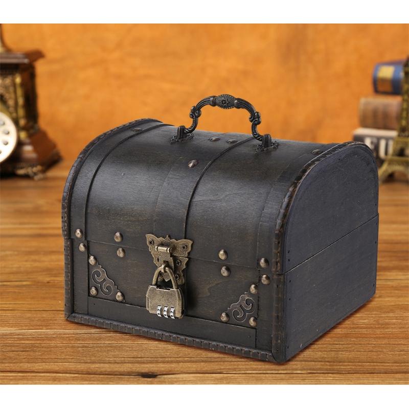 Vintage Wooden Jewelry Storage Box Organizer Container for Case Keepsake Chest for Souvenirs Xmas Birthday Valentines