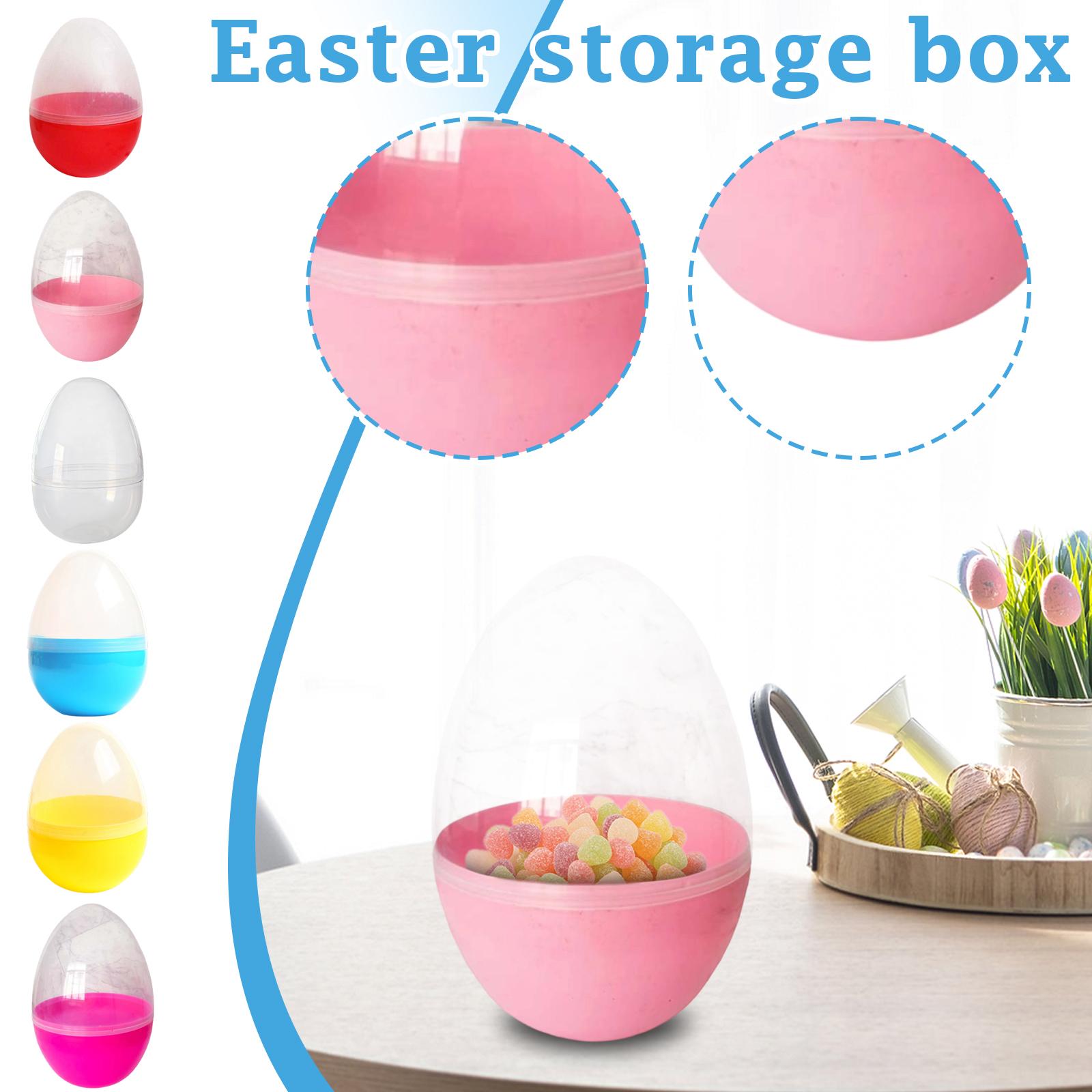 Easter Egg Shaped Plastic Storage Box - Stackable Organizer Containers For Candy, Toys, Crafts, And Holiday Decor