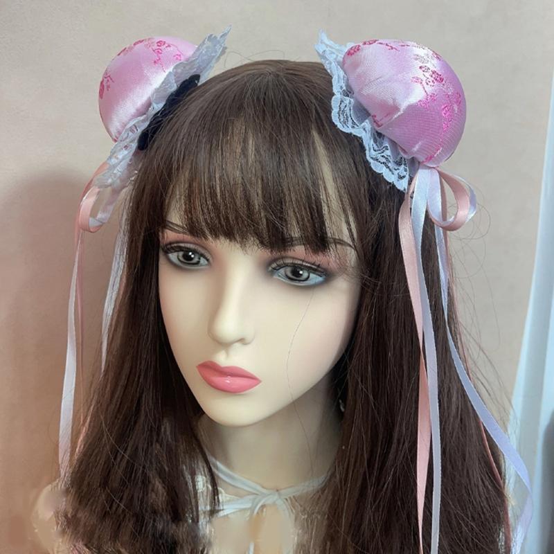 Hair Bun Cover Chinese Style Bowknot Hair Clip Cosplay Barrettes Party Headpieces Masquerades Girl Animes Hair Ornaments