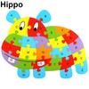 Fashion Wooden Animal Alphabet Lettter Puzzle Kids Educational Developmental Toy