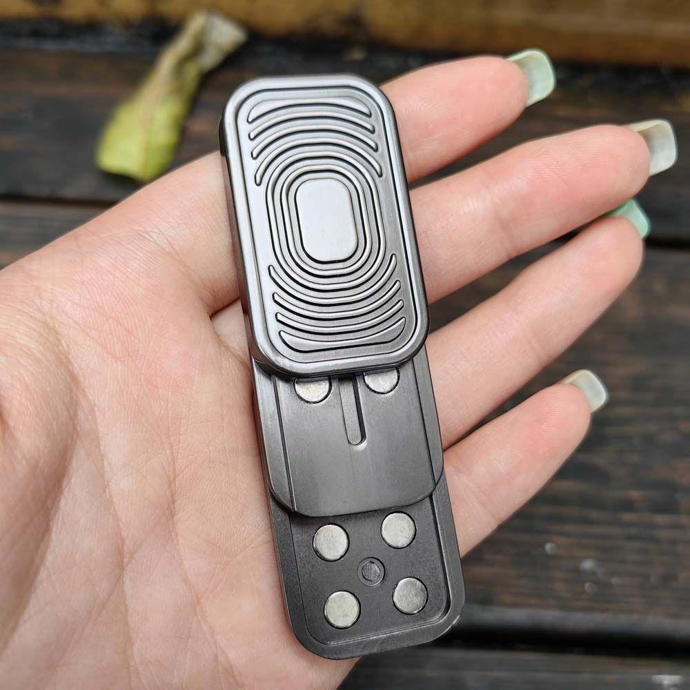 Camera Shaped Fidget Slider Triple Push Metal Fidget Toy Adult Gift Push Card Magnetic  Office Home