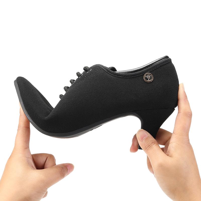 Women Standard Ballroom Dance Shoes Oxford Cloth Outsole Practice Competition Modern Dancing Shoe Dance