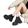 3380-3 Thick-soled heightening Martin boots women's 2025 autumn and winter leather shoes women's British style short boots thick heel short boots