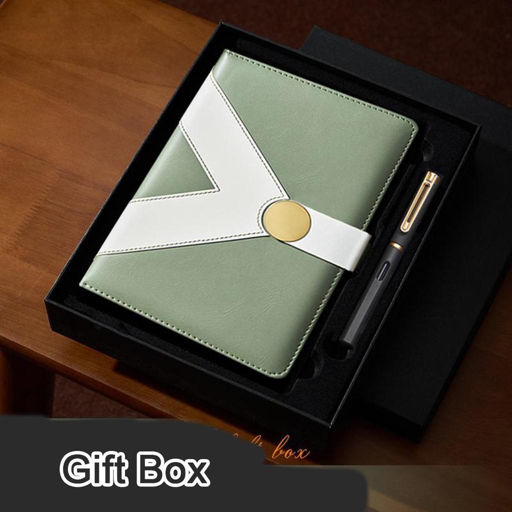 A5 verdicktes Business-Leder-Notizbuch, Studenten-Studienheft, Arbeitsbesprechungsprotokollbuch, Tagebuch mit Schnalle, 100 Blatt 200 Seiten