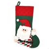 Christmas Stocking Gift Bag with Applique, Knitted Polyester Stocking Ornament, 44X28CM, Holiday Candy Holder for Indoor Y5GB