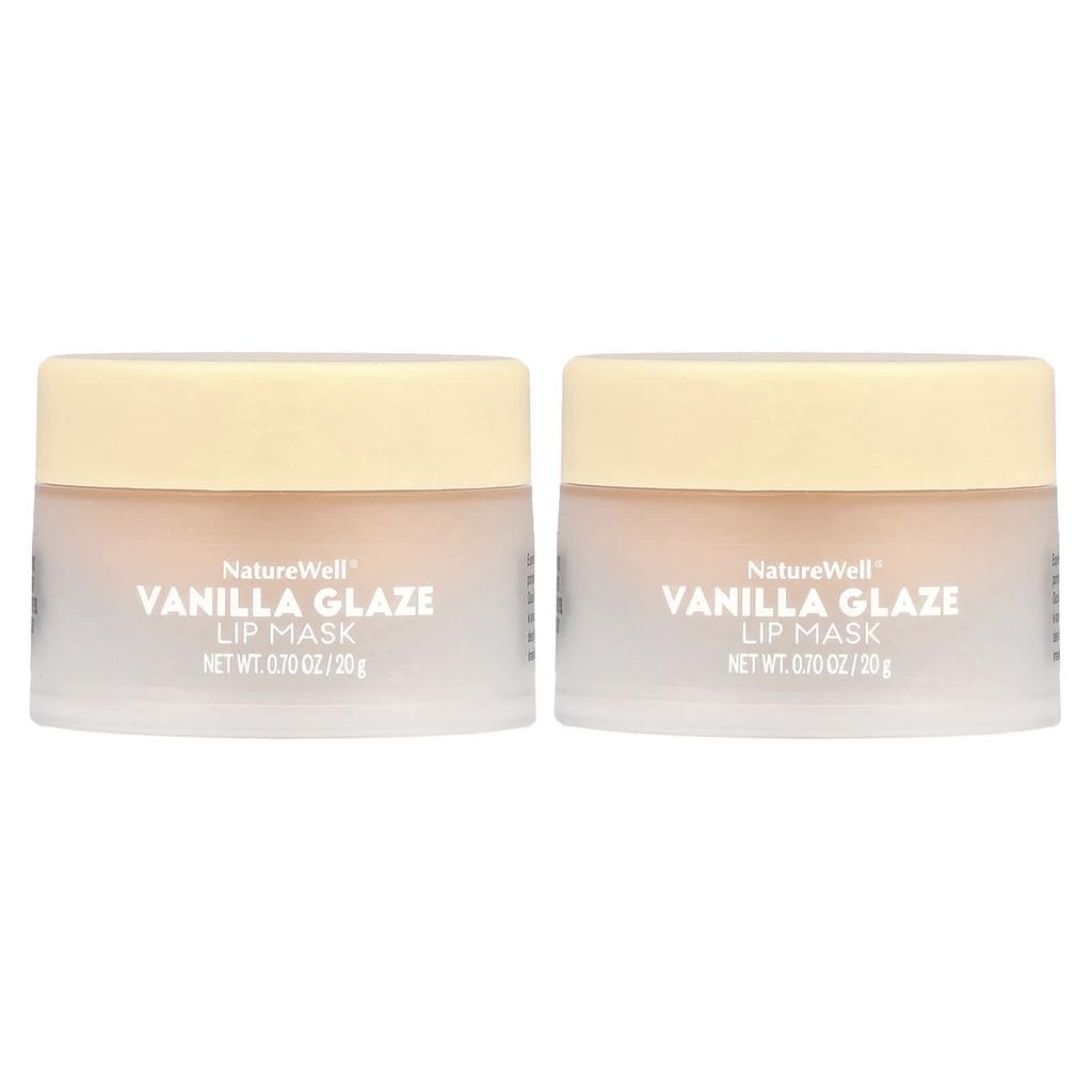 Naturewell Hydrating Lip Mask, Vanilla Glaze, 2 Packs, 0.70 Oz (20 G) Each