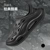 Pull Back Trend Hole Shoes Men, Casual Non-slip Simple Breathable Sandals Thick Sole Heightening Wading Light Slippers