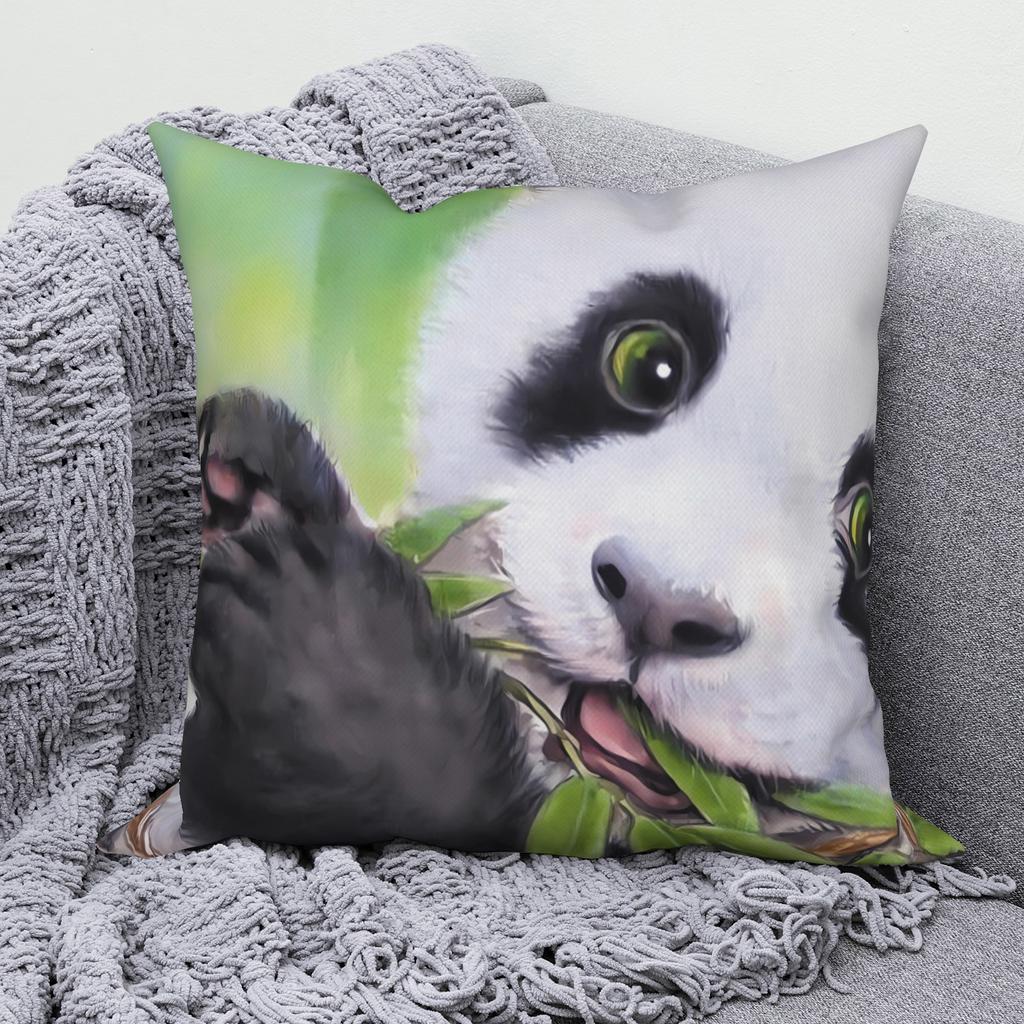 Cute Panda Animal Pattern Cushion Cover for Home Living Room Sofa Bedroom Decoration Square Pillow Cover