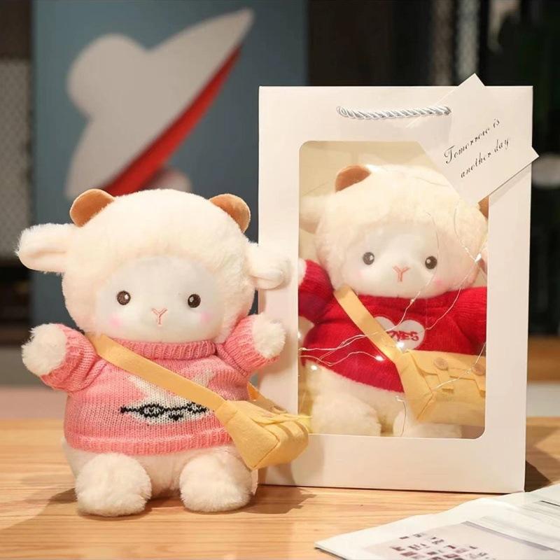 Internet Celebrity Polk Lamb Plush Toy Cute Clothing Little Sheep Doll Birthday Gift Doll Wedding Gift