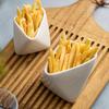 Glazed Ceramic Creative Fries Bowl Home Restaurant Tableware Multi-functional Dessert Sauce Bowl Kitchen Supplies Rimmed Bowl