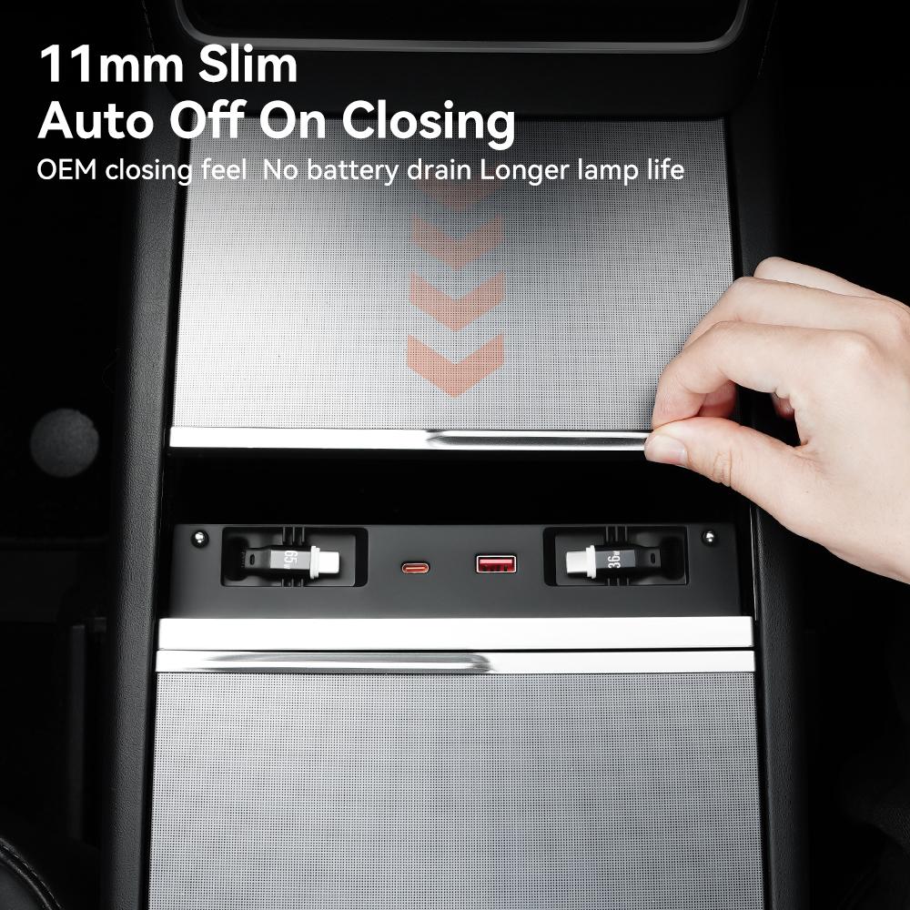 YZ For New Tesla Model 3 Y YL Highland Juniper 65W Quick Charger Expansion Dock USB Shunt Hub Intelligent Docking Station