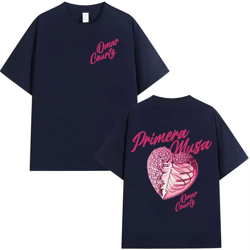 Rapper Omar Courtz Primera Musa 2026 Heart Graphic Tshirt Mens Clothing Hip Hop T Shirt Summer Top Tshirts Streetwear