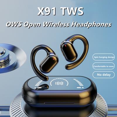 Oryginalne słuchawki douszne X91 OWS z zaczepem na ucho Bluetooth 5.3, słuchawki sportowe do gier o niskim opóźnieniu, słuchawki HiFi Stereo z redukcją szumów