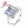 Square Shaped Big CZ Jewelry 925 Sterling Silver Color Color Ring Size 6 7 8 for Fashion Women Popular Engagement Ring Wholesale