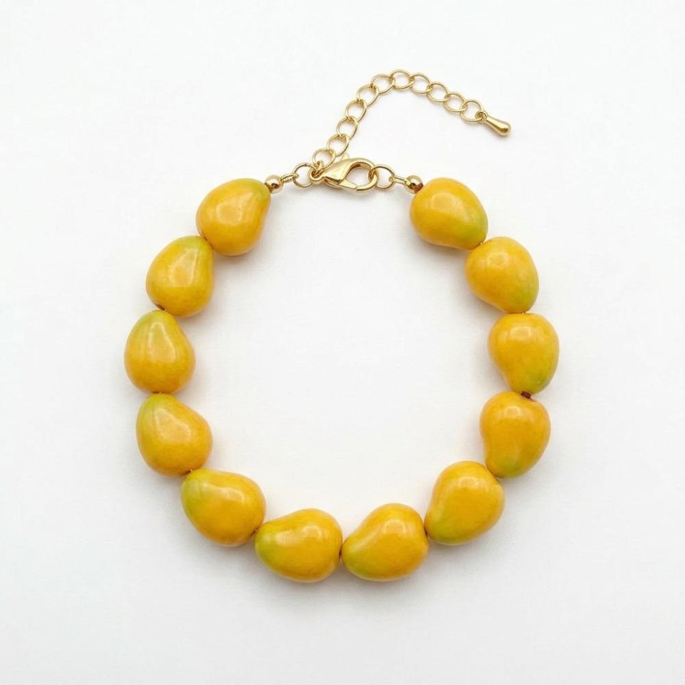 Resin Beads Bracelet Beaded Summer Bohemian Jewelry Simulation Fruit Bracelet Vacation Accessories