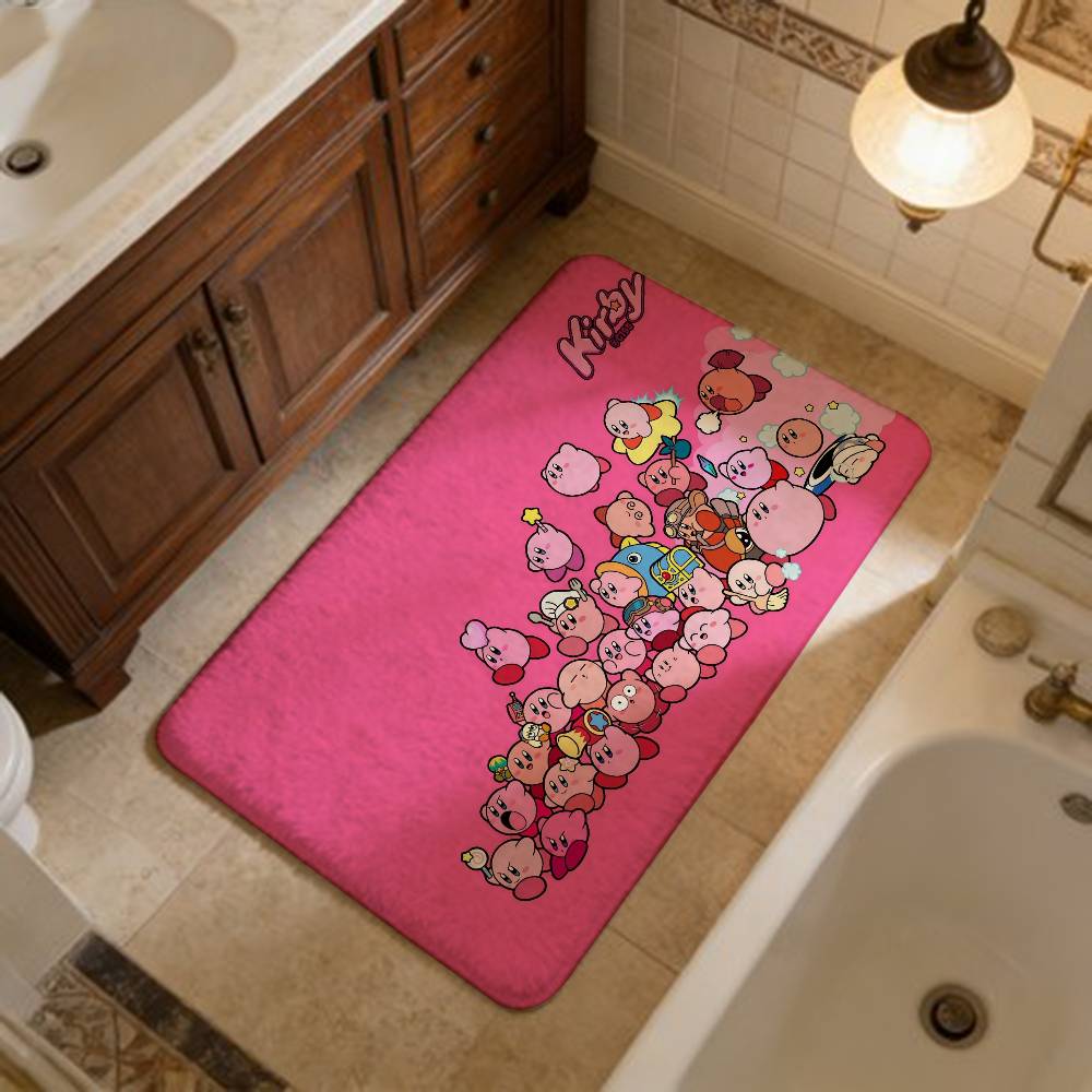 Pink Cute K-Kirbyes Floor Mat Cheaper Anti-slip Modern Living Room Balcony Printed Bedside Mats