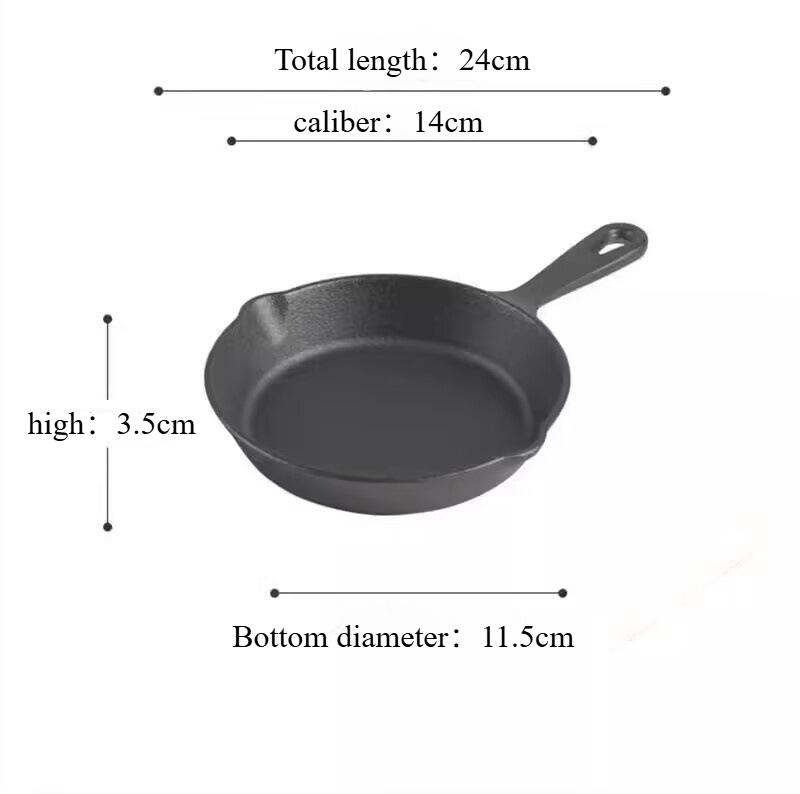 6 Inch Cast Iron Skillet, iron frying pan Frying Pan with Drip-Spouts,Nonstick Cookware, Camping Indoor and Outdoor Cooking