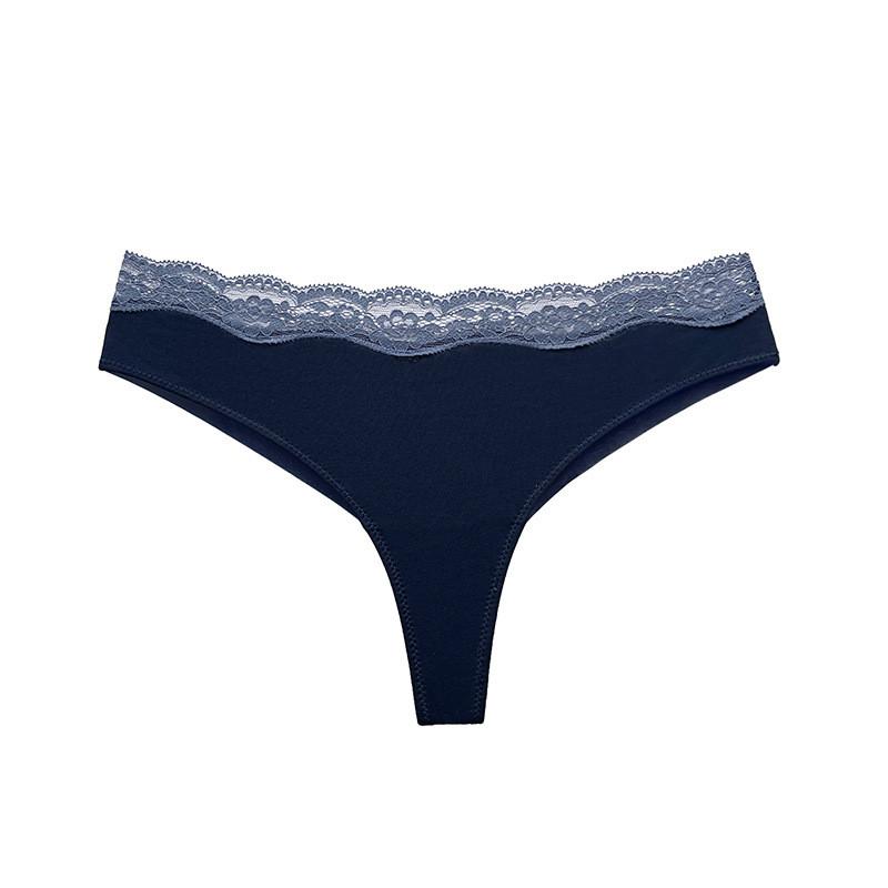 Women's Modal Cotton Blend Thongs, Soft Seamless Lace Tanga Underwear, Comfortable for Yoga Sports Daily Wear