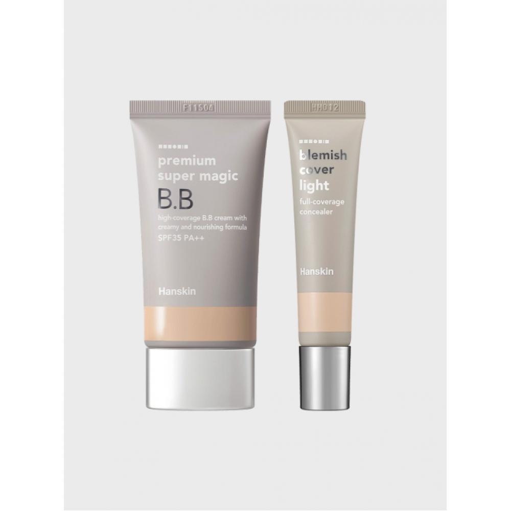 Hanskin Premium Super Magic Bb Cream 45g + Blemish Cover Concealer 12g Set BB+ Natural Concealer [B0011495]